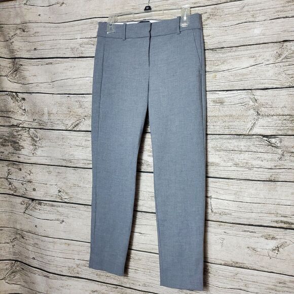 J.CREW Cameron Women Size 4 Grey Slim Stretch Pants Career Formal - Picture 1 of 7
